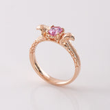 0.51 carat Pink Sapphire Double Rising Cobra ring in 9 carat Rose Gold