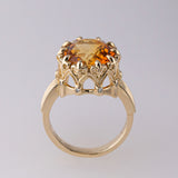 6.80 carat Citrine Royal Diadem ring with Diamonds in 9 carat Gold