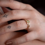 Lime Green Sapphire Nymphia Ring