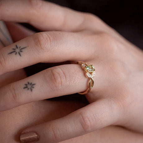 Lime Green Sapphire Nymphia Ring