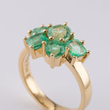 Ice Green Emerald Cluster ring in 9 carat Gold