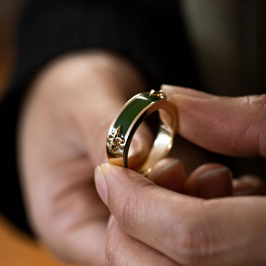 Pounamu Inlay Ring Band