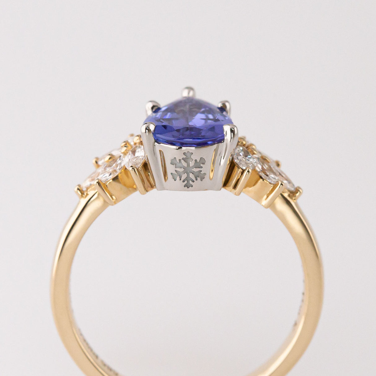 Tanzanite and Diamond Snow Queen ring in 14ct Gold and Platinum