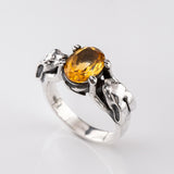 Lucky Bunny ring with Citrine in Sterling Silver