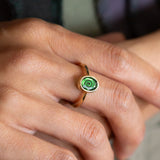 Green Tourmaline Spiral Ring