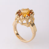 6.80 carat Citrine Royal Diadem ring with Diamonds in 9 carat Gold