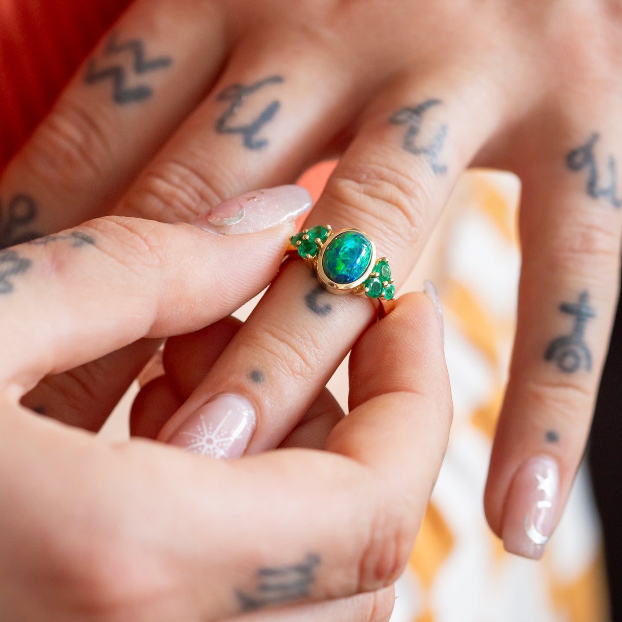 Emerald City Ring in Black Opal