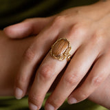 Golden Rutile Quartz Bonsai Ring