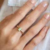 Lime Tourmaline Tiny Bloom Ring