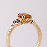 1.70 carat Mandarin Garnet Deco ring in 14 carat Gold