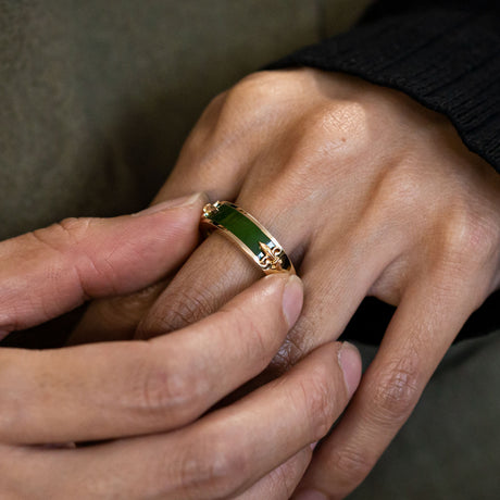 Pounamu Inlay Ring Band