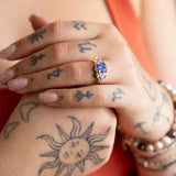 Iris Bouquet Ring in Tanzanite and Sapphire