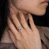 Thunderstorm ring with Grey Spinel in 9ct Gold and Platinum