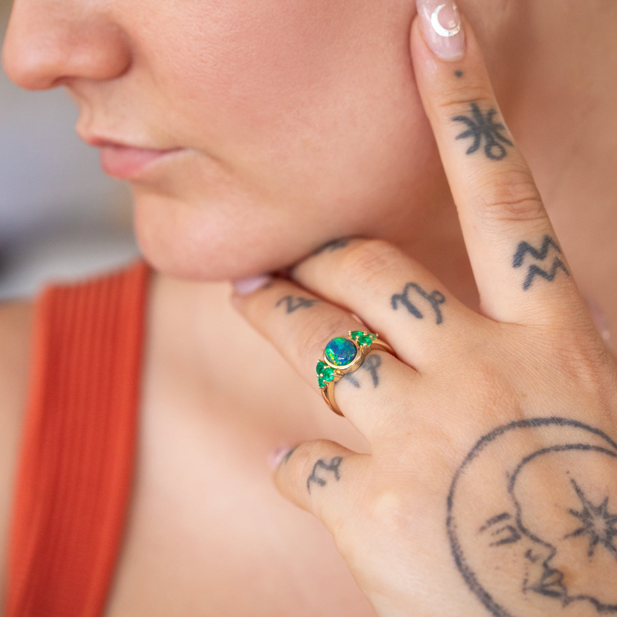 Emerald City Ring in Black Opal