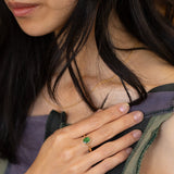 Green Tourmaline Spiral Ring