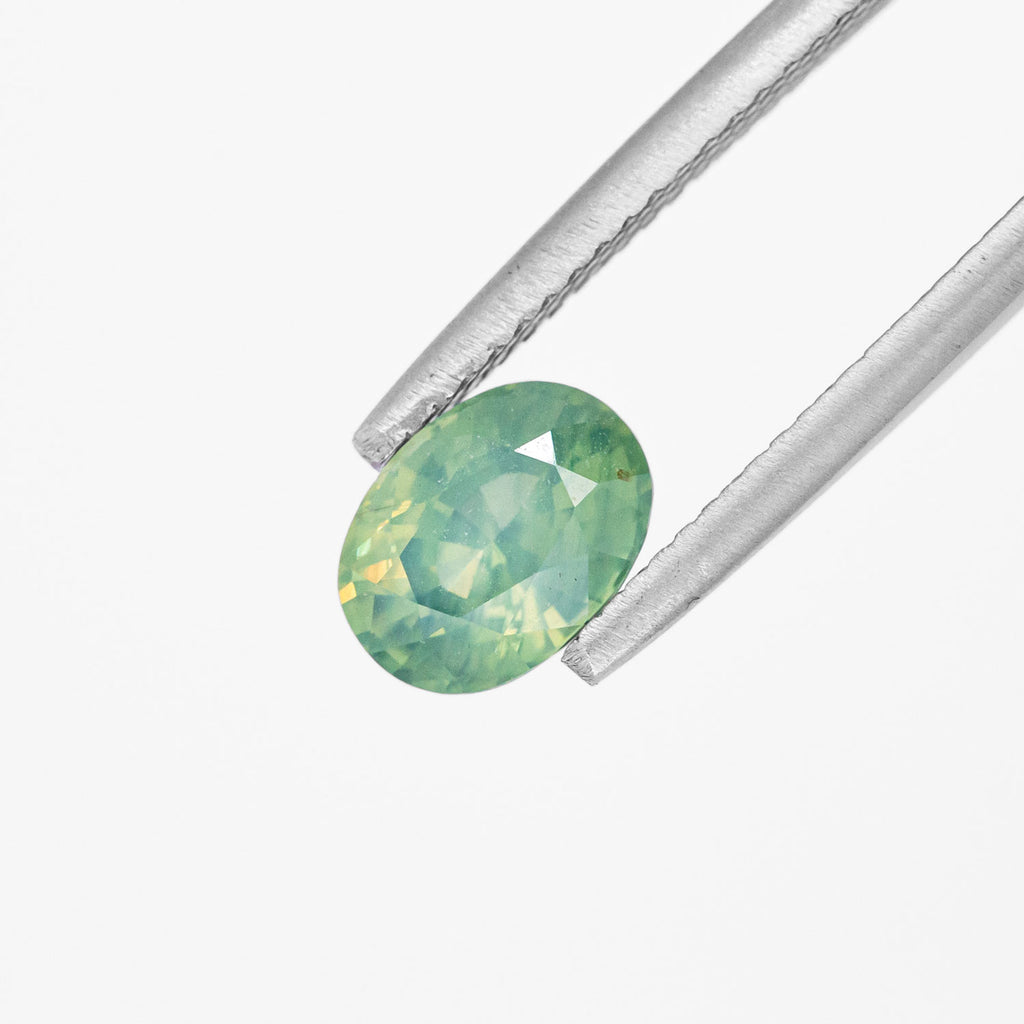 Opalescent Green Sapphire Oval faceted 1.79 carat