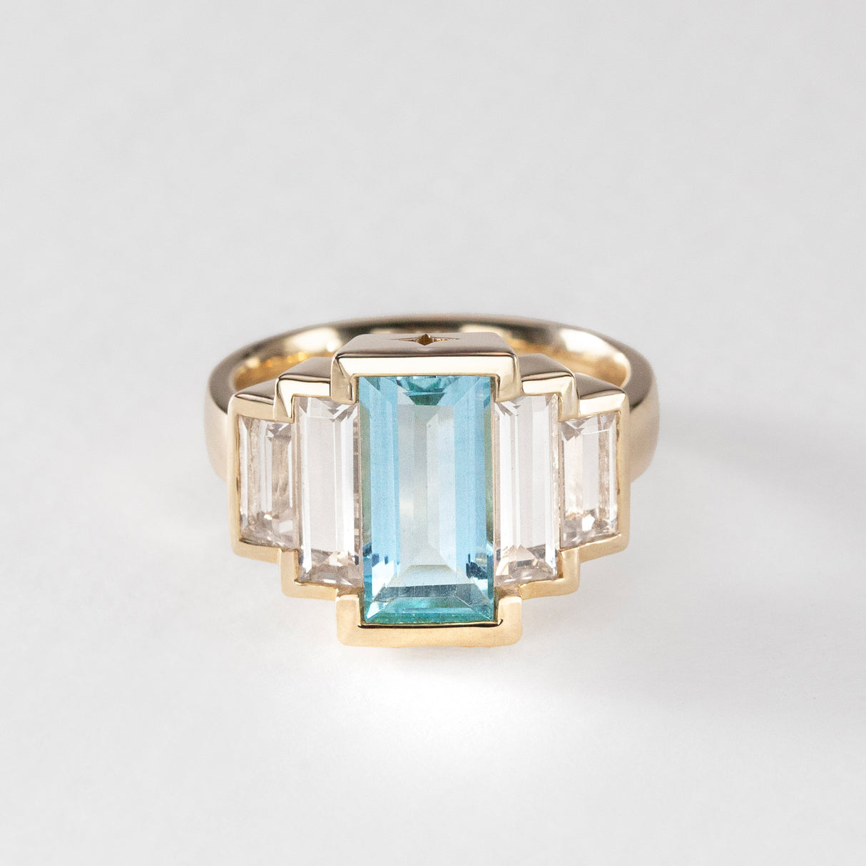 Aquamarine Broadway Star Ring