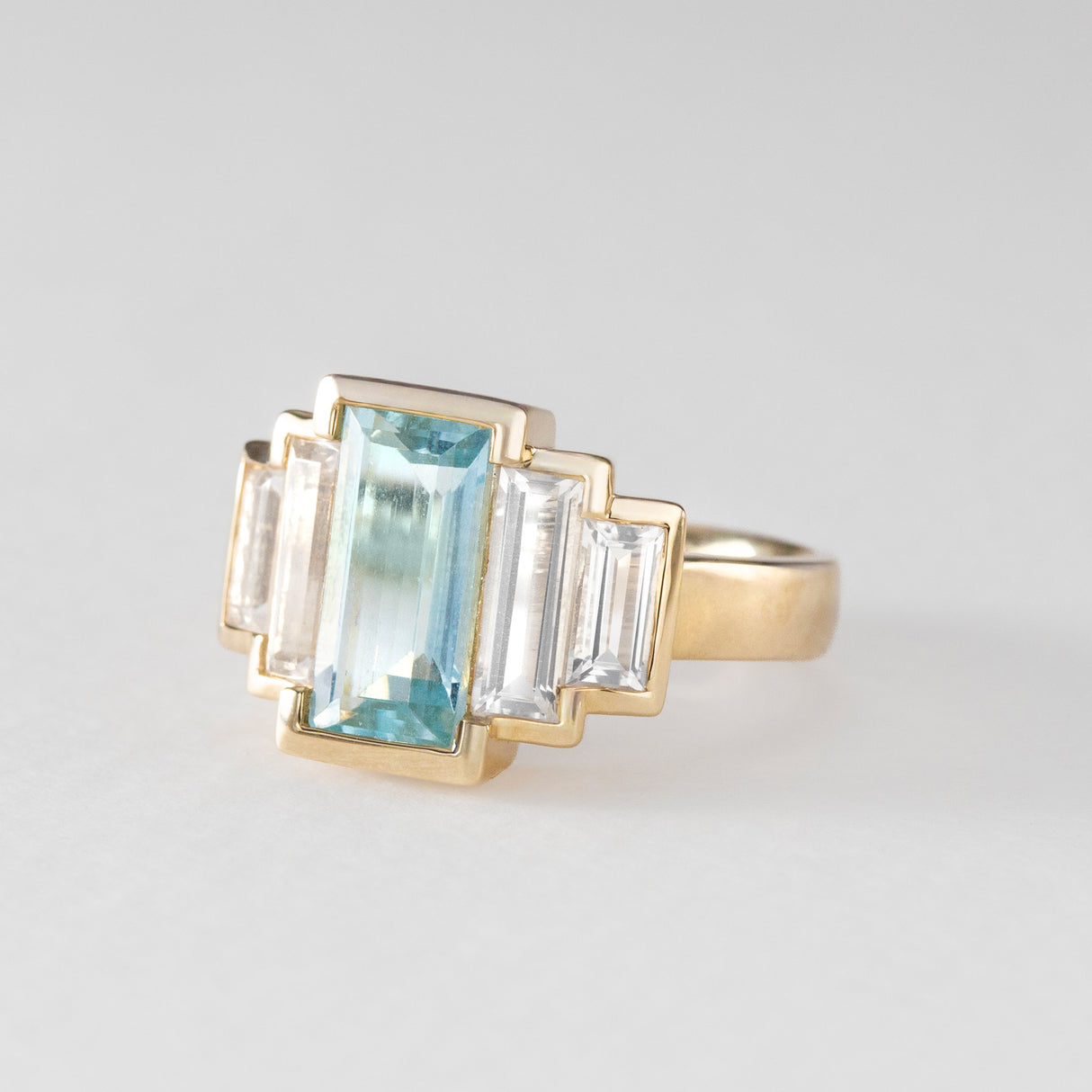 Aquamarine Broadway Star Ring