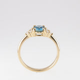Frosted Bluebell Ring with Aquamarine & Diamonds