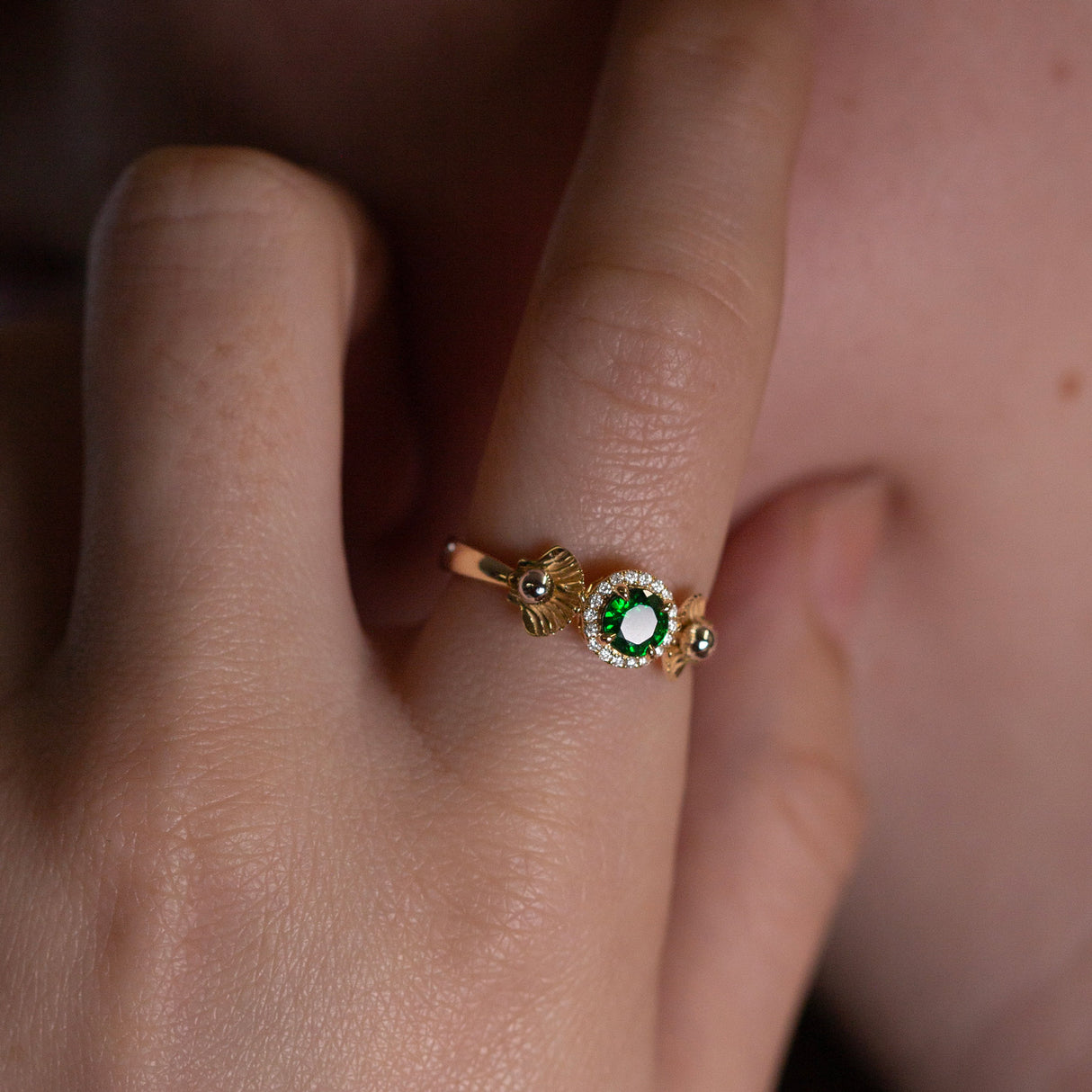 Ariel's Halo Tsavorite Ring
