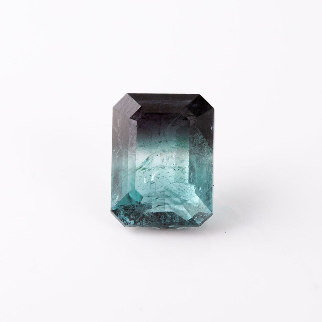 Blue to Black Bicolour Tourmaline Emerald Cut 3.25 carats