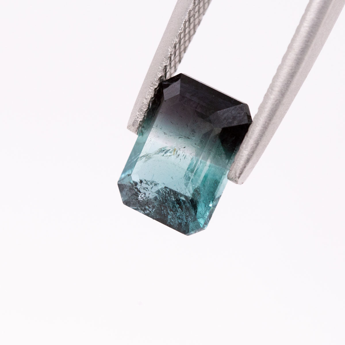 Blue to Black Bi-Colour Tourmaline Emerald Cut 3.25 carats