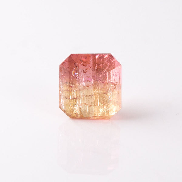 Yellow to Pink Sunset Tourmaline Emerald Cut 4.45 carats