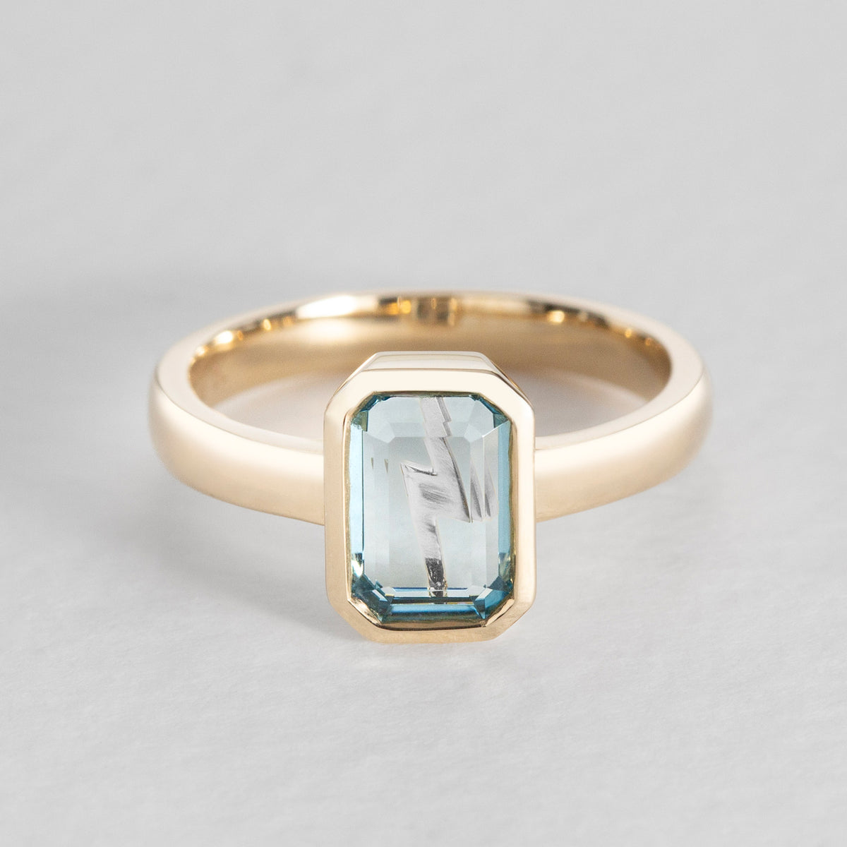 Bolt From The Blue Aquamarine Ring