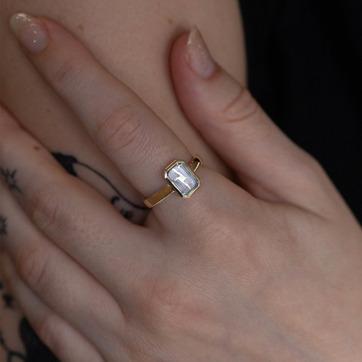 Bolt From The Blue Aquamarine Ring