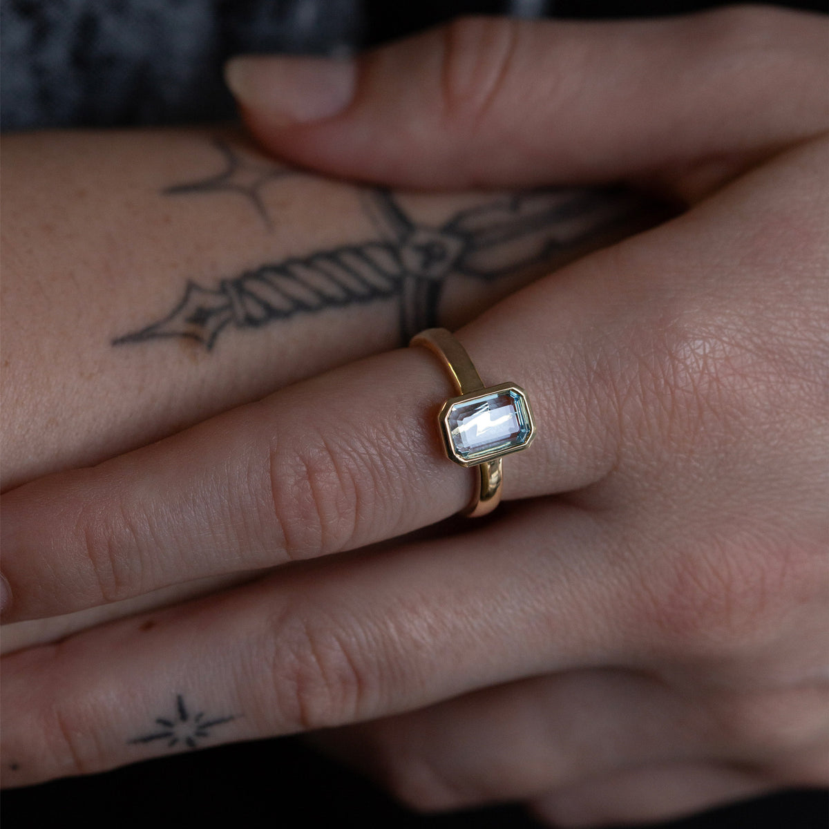 Bolt From The Blue Aquamarine Ring