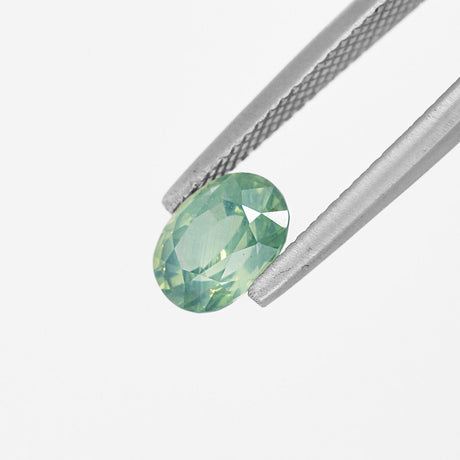 Opalescent Green Sapphire Oval faceted 1.79 carat