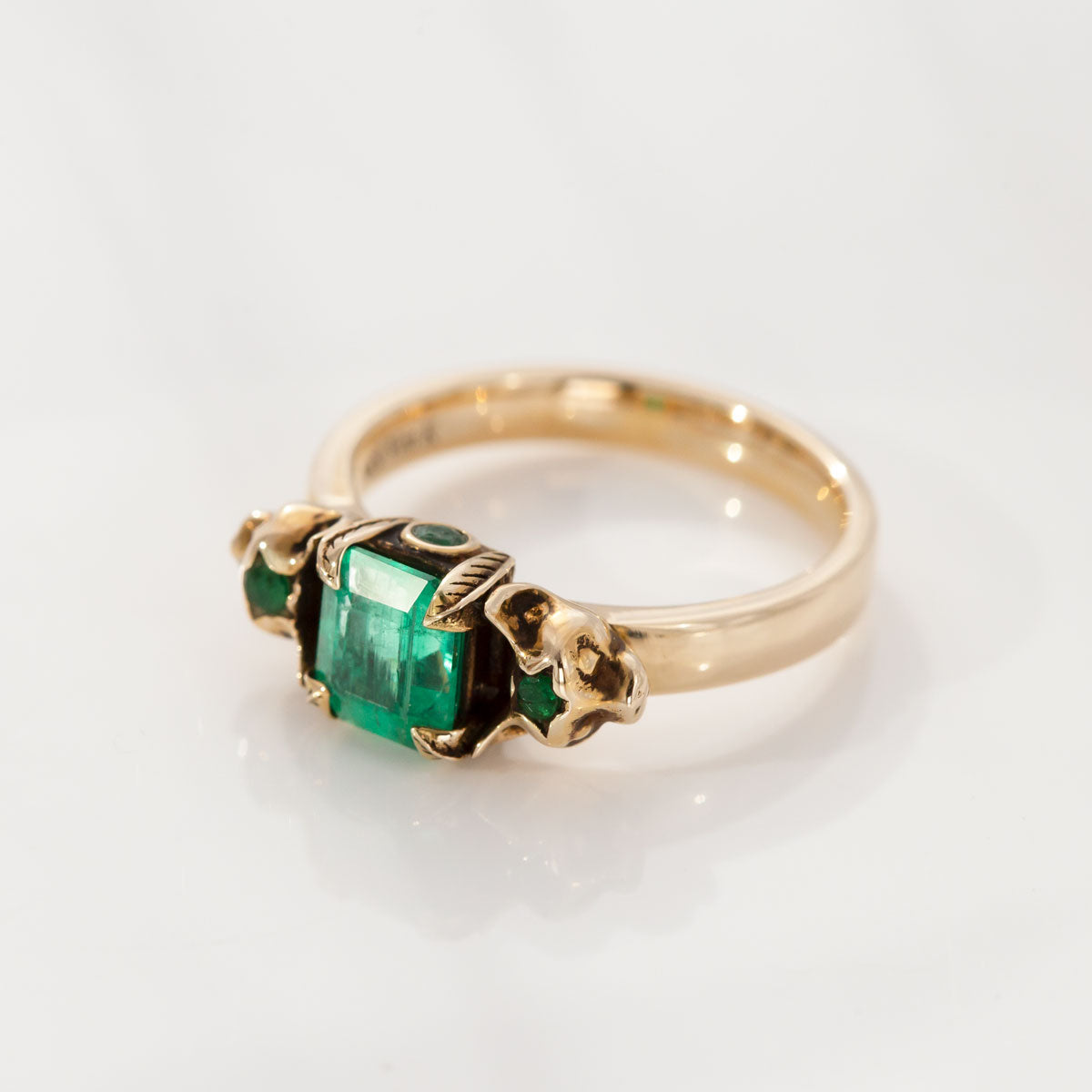 Vintage 14K Yellow Gold Emerald and Diamond Ring – Johnsen Diamond