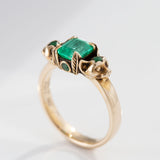 1.07 carat Emerald Catnip ring in 14 carat Gold