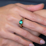 1.07 carat Emerald Catnip ring in 14 carat Gold