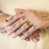 Teal Sapphire Dragon Claw Ring