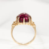 8.84 ct Blood Red Tourmaline Vampire ring in 9 carat Gold