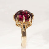 8.84 ct Blood Red Tourmaline Vampire ring in 9 carat Gold