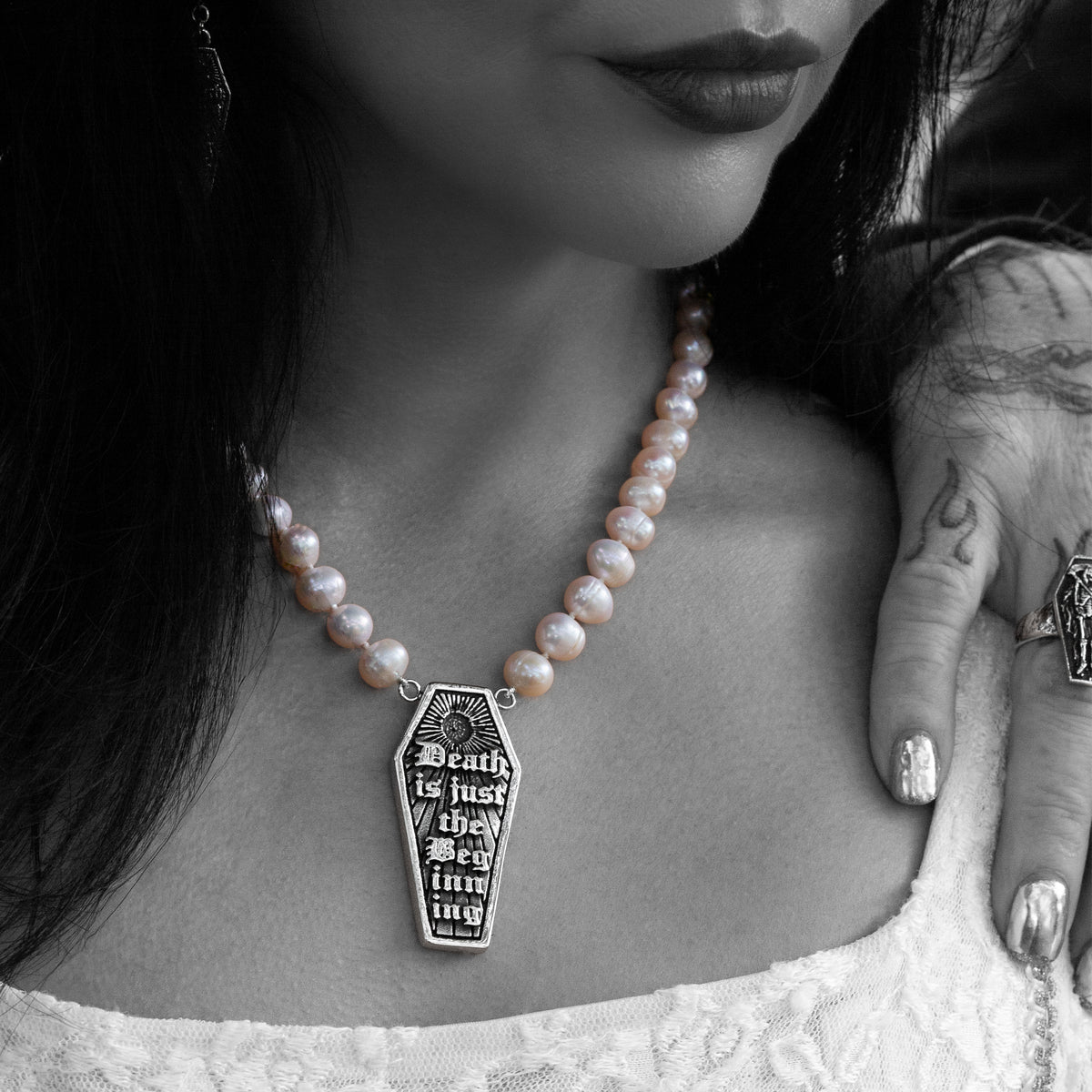 Drop Dead Pearl Necklace