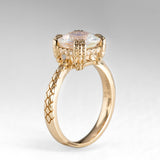 Rainbow Moonstone Dragon Claw Ring