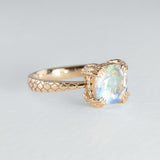 Rainbow Moonstone Dragon Claw Ring