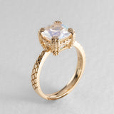 Rainbow Moonstone Dragon Claw Ring