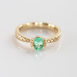 Lagoon Emerald Baby Dragon Claw ring in 9 carat Gold