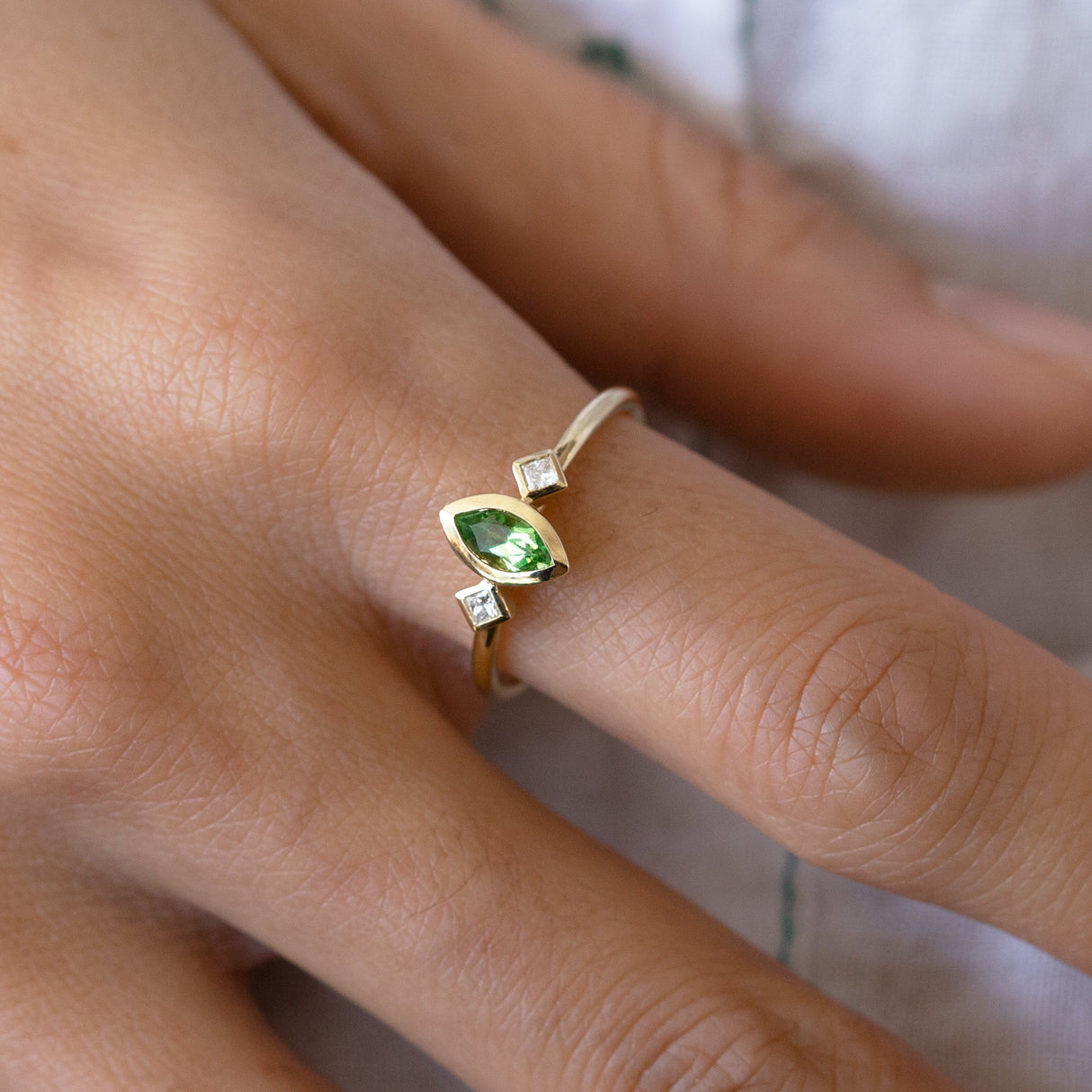 Lime Mali Garnet Marquise Tiny Treasure Ring