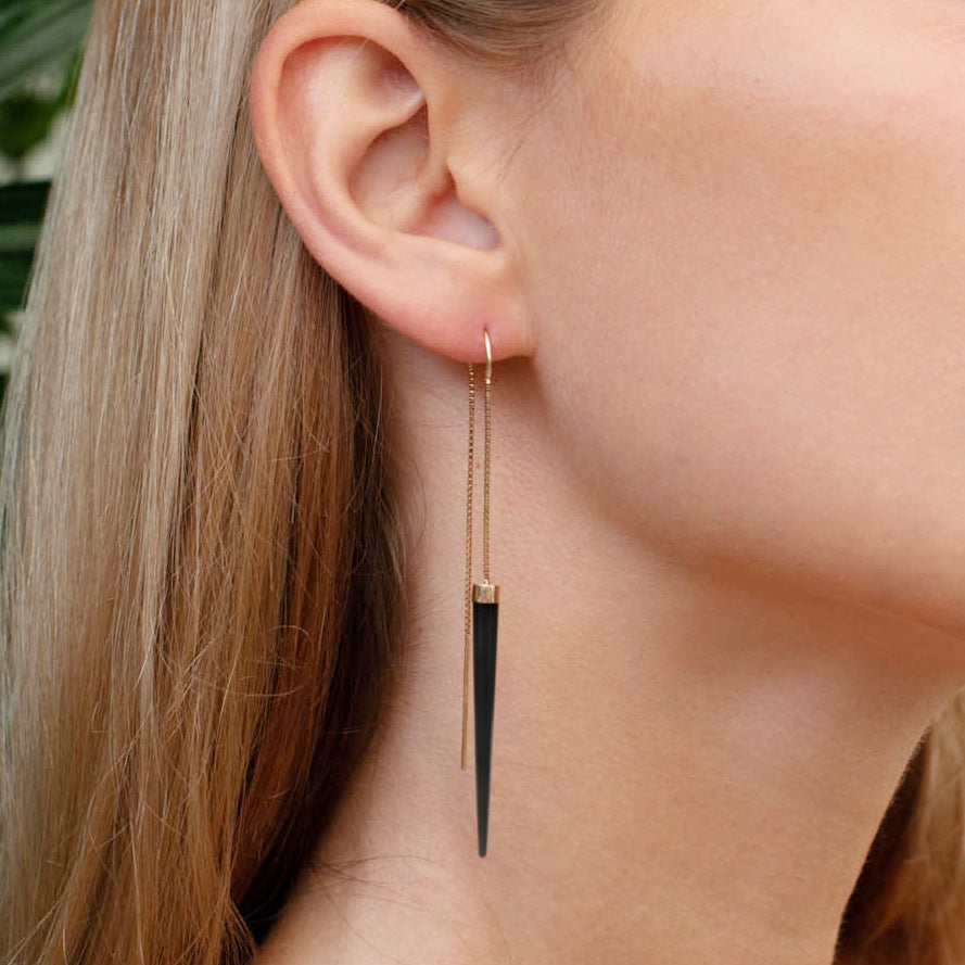 14 carat Buffalo Horn Slipstream Earrings