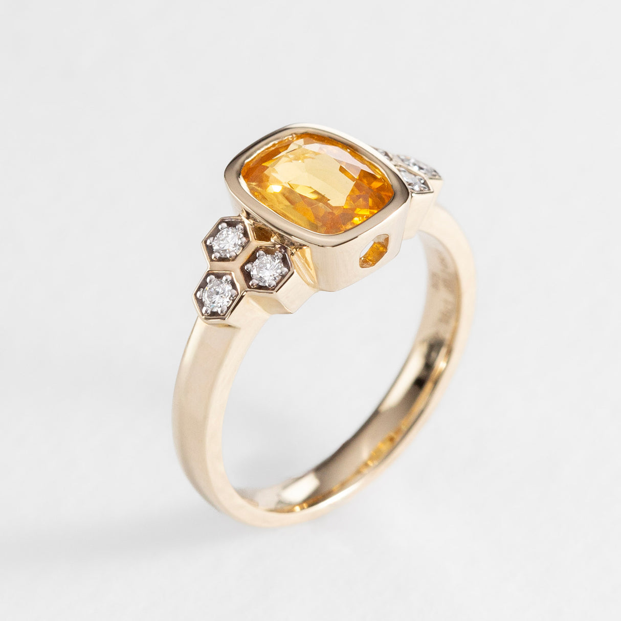 Golden Honey Comb Ring