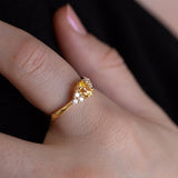 Golden Sapphire Beetle Ring