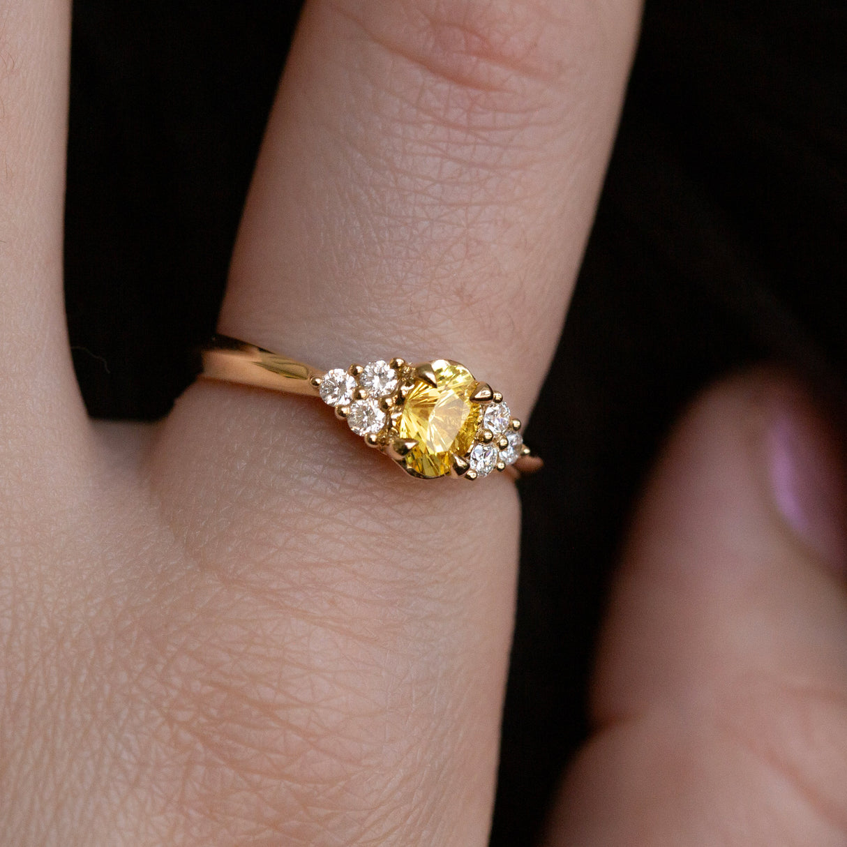 Golden Sapphire Beetle Ring
