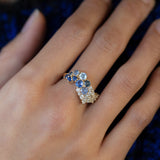 Great Wave Ring with Sapphires & Diamonds