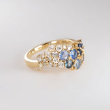 Great Wave Ring with Sapphires & Diamonds