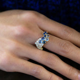 Great Wave Ring with Sapphires & Diamonds